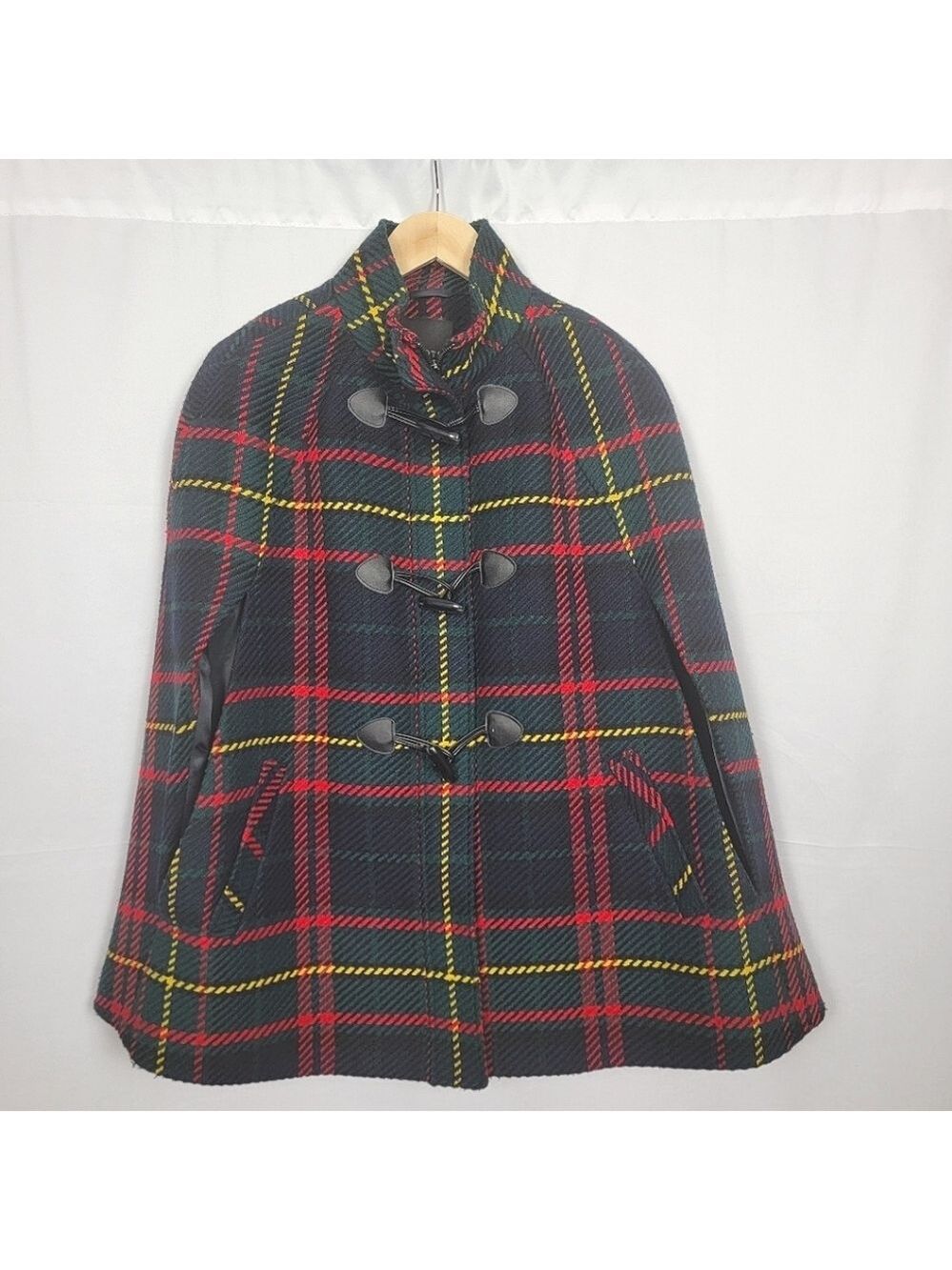 Talbots Plaid Women's Cape Coat #1513